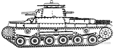 Танк IJA Type 97 Shi-Ki(b) Command Tank - чертежи, габариты, рисунки