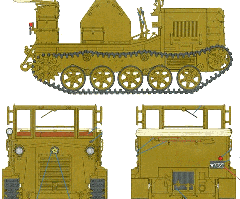 Tank IJA Type 98 - drawings, dimensions, figures