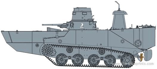 Tank IJN Type 2 Ka-Mi - drawings, dimensions, figures