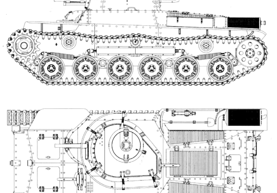 Tank IJN Type 97 Chi-Ha - drawings, dimensions, figures