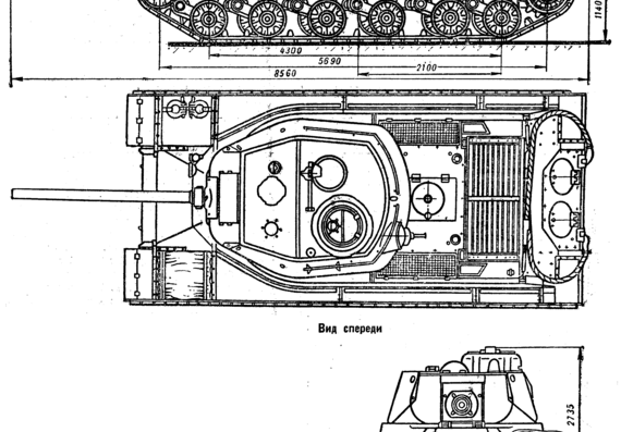 IS-1 tank - drawings, dimensions, figures