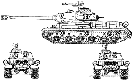 Танк IS-1 (1944) - чертежи, габариты, рисунки