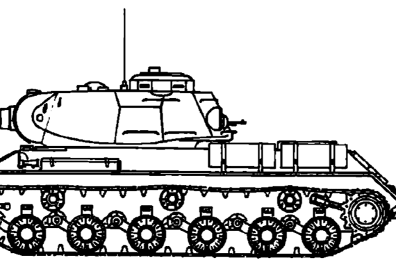 Танк IS-2M Stalin - чертежи, габариты, рисунки