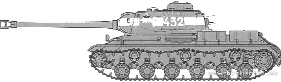 Танк IS-2 Stalin (1944) - чертежи, габариты, рисунки