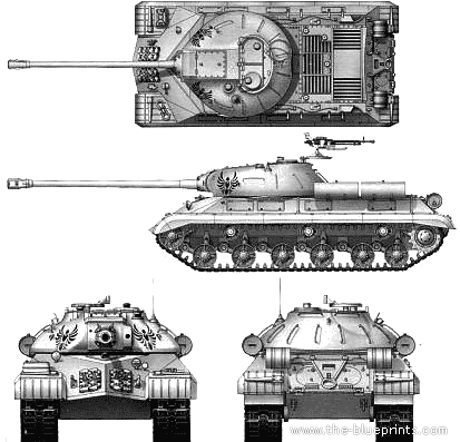 Танк IS-3M Stalin - чертежи, габариты, рисунки