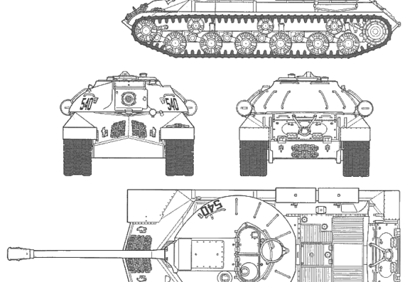 Танк IS-3 Stalin - чертежи, габариты, рисунки