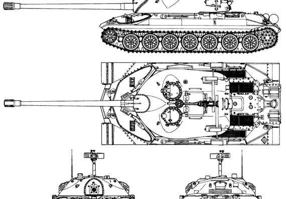 Танк IS-7 Stalin - чертежи, габариты, рисунки