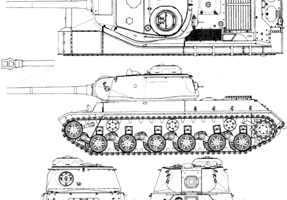 IS 2 tank - drawings, dimensions, figures