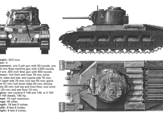 Танк Infantry Tank Mark II - чертежи, габариты, рисунки
