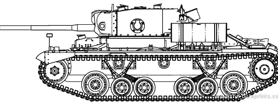Танк Infantry Tank Mk.III Valentine Mk.X - чертежи, габариты, рисунки