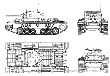 Танк Infantry Tank Mk. III Valentine II - чертежи, габариты, рисунки