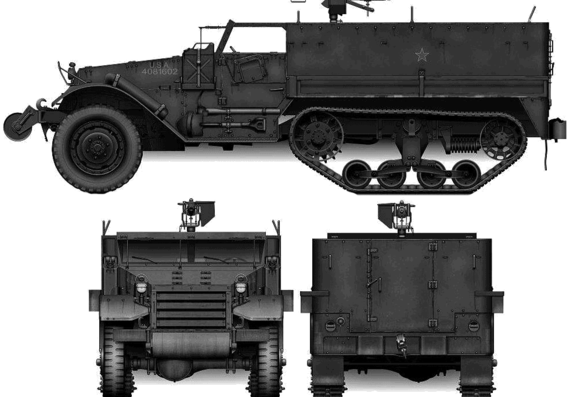 Tank International M5 Halftrack (1943) - drawings, dimensions, pictures