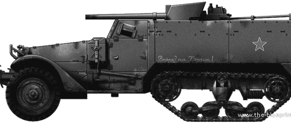 Tank International M5 Halftrack + T48 57mm - drawings, dimensions, figures