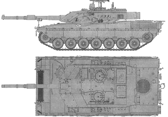 Танк Italy C1 Ariete MBT - чертежи, габариты, рисунки