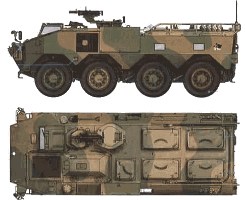 Танк JGSDF 96WAPC Type-A - чертежи, габариты, рисунки