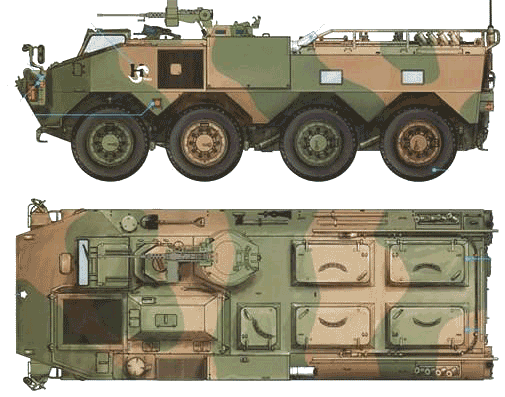 Tank JGSDF 96W APC Type-A - drawings, dimensions, figures