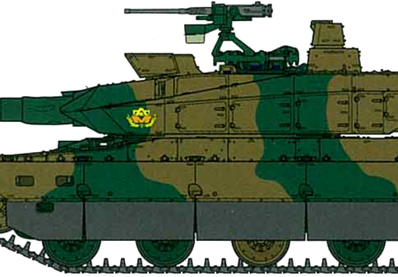 Танк JGSDF Type 10 MBT - чертежи, габариты, рисунки