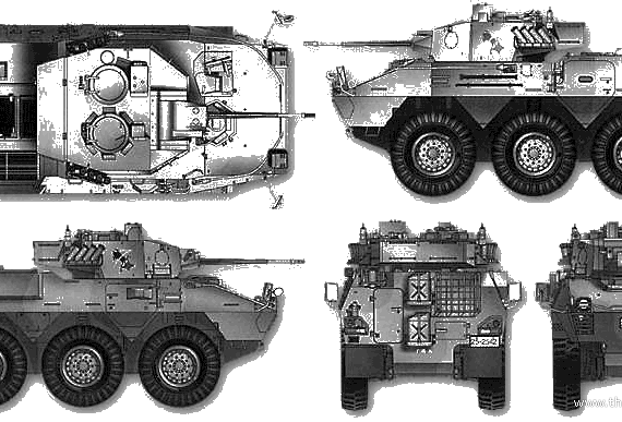 Танк JGSDF Type 87 - чертежи, габариты, рисунки