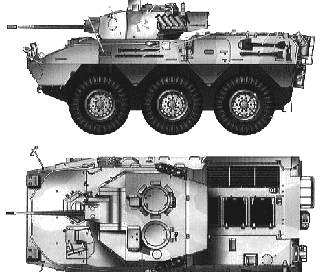 Танк JGSDF Type 87 Reconnaissance Combat Vehicle - чертежи, габариты, рисунки