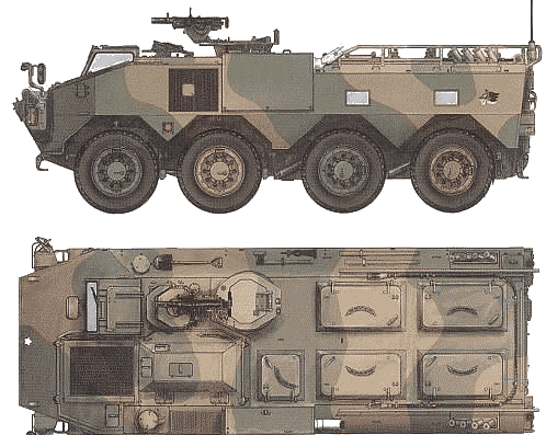 Tank JGSDF Type 96 APC - drawings, dimensions, figures