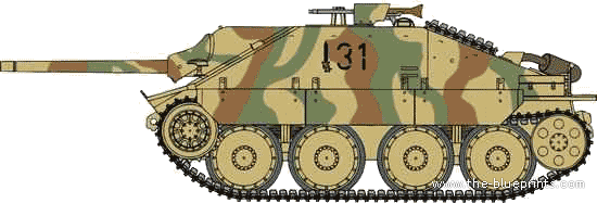 Jagdpanzer 38t Hetzer tank - drawings, dimensions, figures