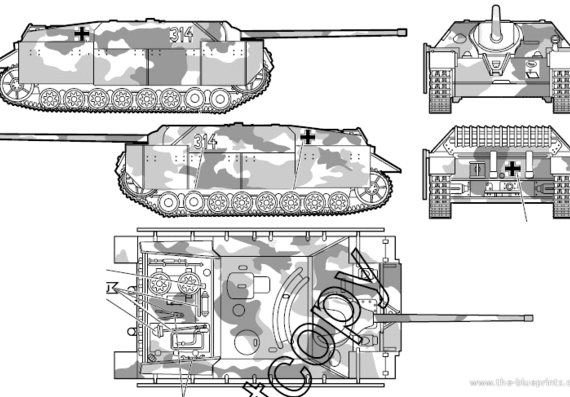 Танк Jagdpanzer IV - чертежи, габариты, рисунки