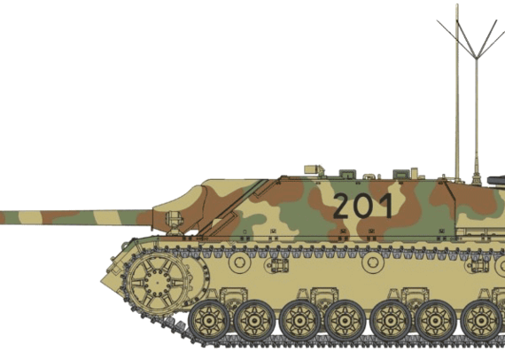 Танк Jagdpanzer IV L-70 (V) - чертежи, габариты, рисунки