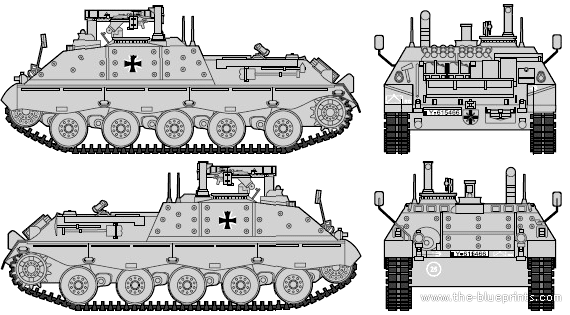 Танк Jaguar 1 Tank Destroyer AO A2 - чертежи, габариты, рисунки