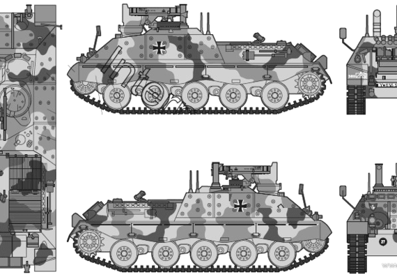 Танк Jaguar 1 Tank Destroyer AO A3 - чертежи, габариты, рисунки