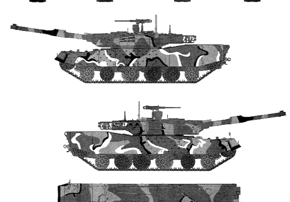 Tank K1A1 South Korean - drawings, dimensions, figures