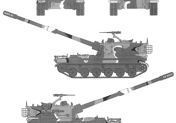 Танк K9 155mm SPG - чертежи, габариты, рисунки