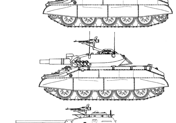 KHI Type 96 tank - drawings, dimensions, figures