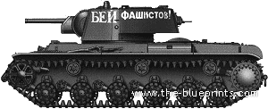 Танк KV-1 (1940) - чертежи, габариты, рисунки