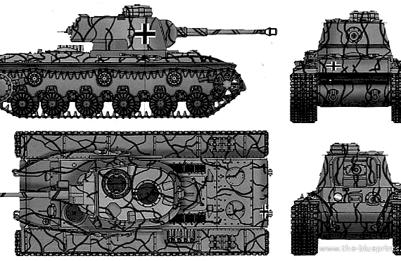Танк KV-1 756(r) Pz.Kpfw - чертежи, габариты, рисунки