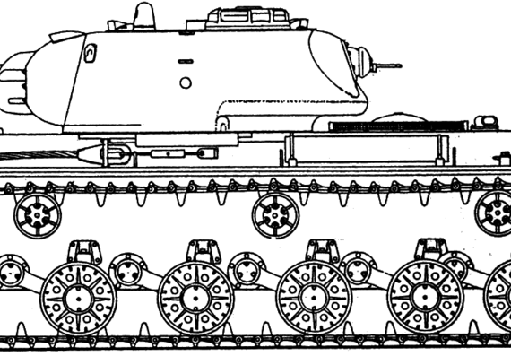 Tank KV-1s - drawings, dimensions, figures