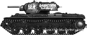 Танк KV-1s Ehkranami (1941) - чертежи, габариты, рисунки