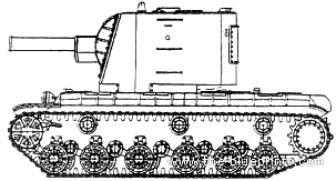 Танк KV-2 - чертежи, габариты, рисунки