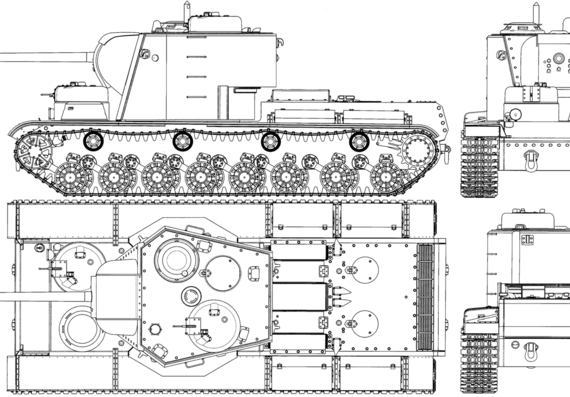 Танк KV-5 - чертежи, габариты, рисунки