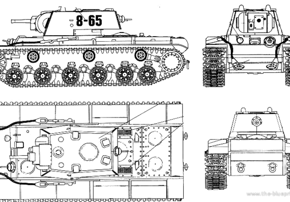 Танк KV-8 - чертежи, габариты, рисунки
