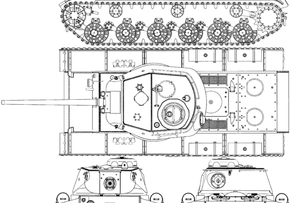 Танк KV-85 - чертежи, габариты, рисунки