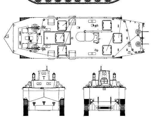 Танк Ka-Tsu Amphibious Tracked Landing Vehicle - чертежи, габариты, рисунки