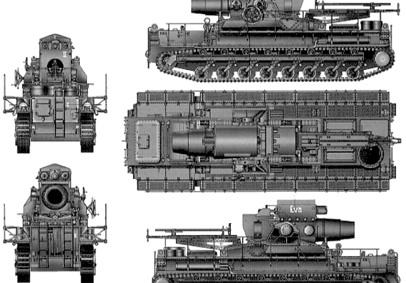 Tank Karl-Gerat 040 - drawings, dimensions, figures