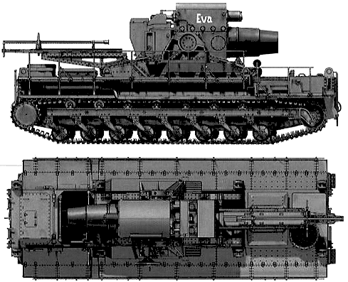 Танк Karl 040 Heavy Mortar - чертежи, габариты, рисунки