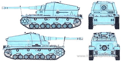 Tank K.fz Sfl.IVa Dicker Max 10.5cm - drawings, dimensions, figures