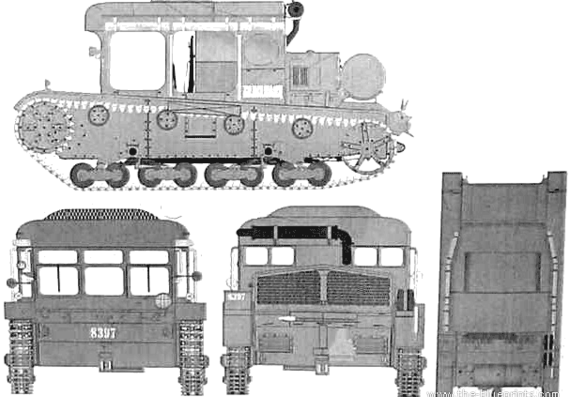 Танк Klara C7P Universal Transport Tractor - чертежи, габариты, рисунки