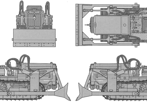 Komatsu G40 Bulldozer tank - drawings, dimensions, pictures