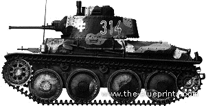 Танк Kpfw.38(t) Ausf.B - чертежи, габариты, рисунки