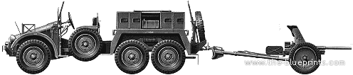Танк Krupp Protze 1ton (6x4) Kfz.69 - чертежи, габариты, рисунки