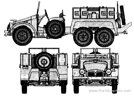 Tank Krupp Protze L2H143 Kfz.69 + Pak36 - drawings, dimensions, figures