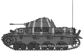 Танк Kugel Blitz 3cm Flakpanzer IV - чертежи, габариты, рисунки